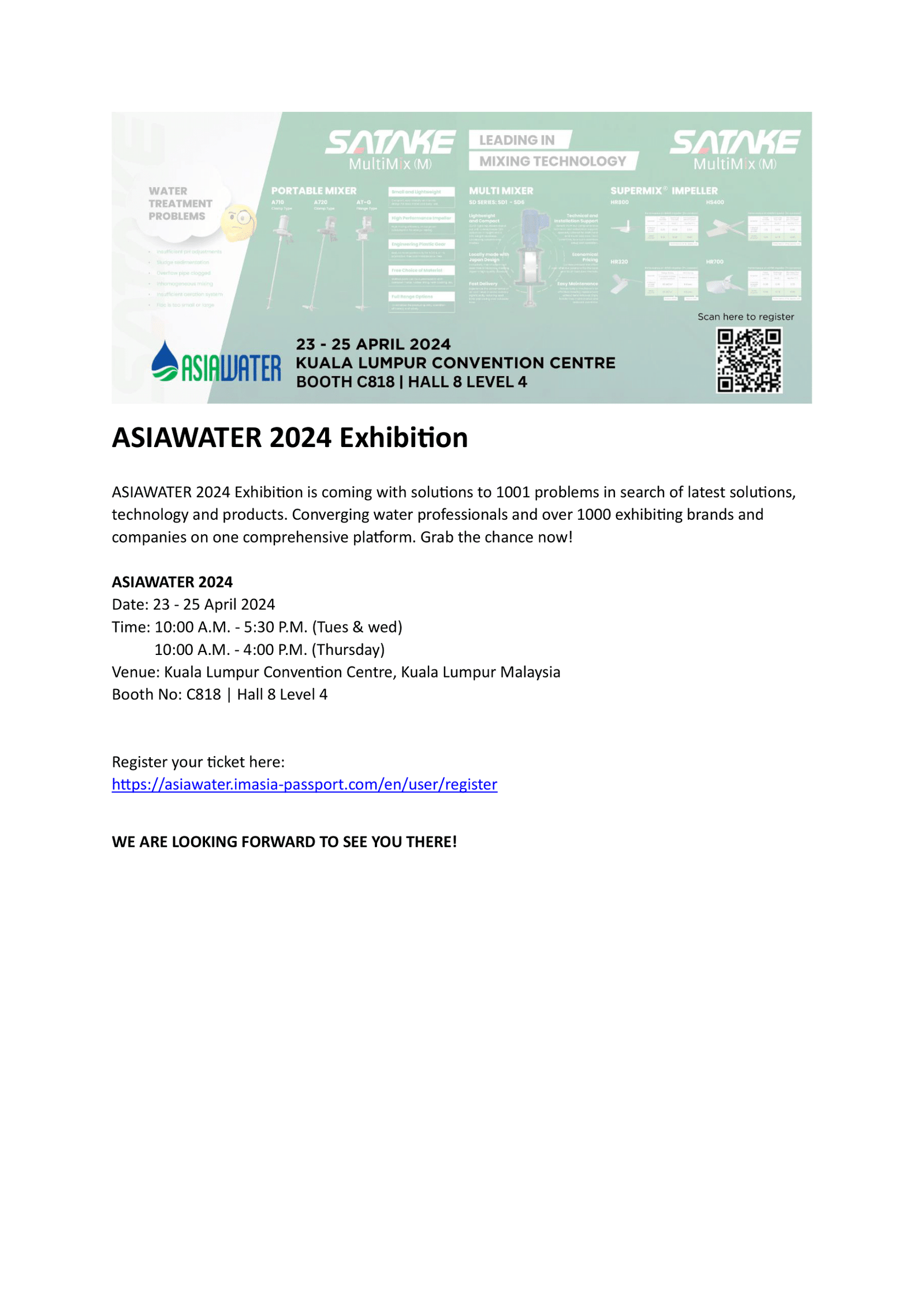 Asiawater Exhibition Invitation